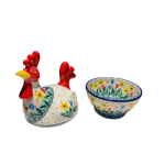  D61 Bunzlau Haantje bewaarschaaltje U5114 Unikat Overig